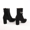 Hermes Saint Germain Kelly Metal Fittings Suede Ankle Boots in Black, Size 37 EU Secondhand