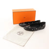 Secondhand Hermès Serie Button Punching Sack Leather Ballet Flats un Black, Size 39 EU