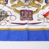 Hermès Carré 90 "LES TAMBOURS" 100% Silk Scarf in Blue Secondhand