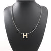 Hermes Pop H Necklace Metal × 925 in Ecru x Silver Secondhand