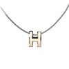 Secondhand Hermes Pop H Necklace Metal × 925 in Ecru x Silver