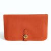 Hermès Dogon wallet in orange Clemence leather Year 2003