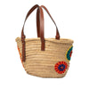 LOEWE Medium Floral Embroidered Raffia Basket Tote Secondhand