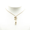 Chanel Gold Plated CC Faux Pearl Pendant Necklace Secondhand