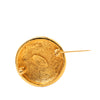 Chanel CC Gold Plated Round Brooch Secondhand