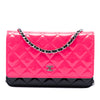 Chanel CC Bicolor Quilted Patent Wallet on Chain Secondhand