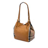 Burberry Small Derby Calfskin and House Check Canvas Canterbury Tote Secondhand