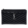 Saint Laurent Grain De Poudre Chevron Monogram Bill Pouch Secondhand