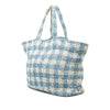 Secondhand Prada Large Raffia Effect Crochet Embroidered Logo Tote