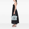 Secondhand Prada Large Raffia Effect Crochet Embroidered Logo Tote