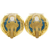 Secondhand Chanel CC Gold Plated and Resin Round Clip On Earrings