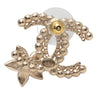 Chanel CC Gold Plated Faux Pearl Strass Resin Bullet Back Earrings Secondhand