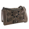 Chanel Old Medium Metallic Goatskin Crystal Boy Flap Secondhand