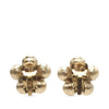 Secondhand Chanel CC Gold Plated Rhinestone Flower Clip On Earrings