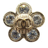 Secondhand Chanel CC Gold Plated Rhinestone Flower Clip On Earrings