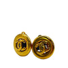Chanel CC Gold Plated Round Clip On Earrings Secondhand