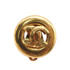 Chanel CC Gold Plated Round Clip On Earrings Secondhand