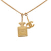 Chanel CC Gold Plated No 5 Perfume Bottle Pendant Necklace Secondhand