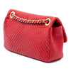Chanel Small Chevron Wrinkled Calfskin Medallion Charm Surpique Flap Secondhand