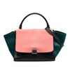 Celine Medium Tricolor Calfskin and Ponyhair Trapeze Satchel Secondhand