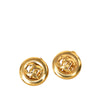 Chanel CC Gold Plated Round Clip On Earrings Secondhand