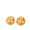 Chanel CC Gold Plated Round Clip On Earrings Secondhand