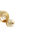 Chanel CC Gold Plated Faux Pearl Drop Clip On Earrings Secondhand