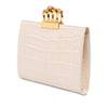 Alexander McQueen Croc Embossed Calfskin Skull Knuckle Clasp Clutch Secondhand