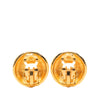Chanel CC Gold Plated Round Clip On Earrings Secondhand
