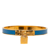 Secondhand Hermès Gold Plated Courchevel Kelly Cadena Lock Bangle Bracelet