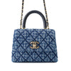 Chanel Extra Mini Quilted Washed Denim Coco Top Handle Bag Secondhand