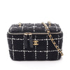Chanel Tweed Vanity Case with Chain Secondhand