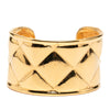 Chanel Gold Plated Quilted Cuff Bracelet Secondhand