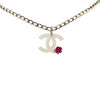 Chanel Silver and Resin CC Camellia Pendant Necklace Secondhand