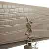 Secondhand Saint Laurent Small Croc Embossed Leather Monogram Kate Tassel Crossbody
