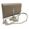 Secondhand Saint Laurent Small Croc Embossed Leather Monogram Kate Tassel Crossbody