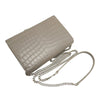 Secondhand Saint Laurent Small Croc Embossed Leather Monogram Kate Tassel Crossbody