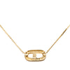 Dior Gold Plated Strass CD Logo Pendant Necklace Secondhand