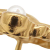 Chanel CC Gold Plated Rhinestone Faux Pearl Heart Brooch Secondhand