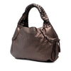 Ferragamo Metallic Leather Perforated Gancini Hobo Bag Secondhand