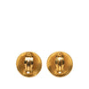 Chanel CC Gold Plated Grapevine Round Clip On Earrings Secondhand