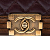 Chanel Old Medium Nubuck Trimmed Quilted Aged Calfskin Boy Flap Secondhand