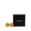 Chanel Gold Plated Coco Profile Round Clip On Earrings Secondhand