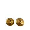 Chanel CC Gold Plated Round Clip On Earrings Secondhand