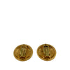 Chanel CC Gold Plated Round Clip On Earrings Secondhand