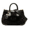 Prada Velluto Burnout and Canvas Canapa Logo Convertible Tote Secondhand
