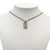 Gucci Sterling Silver and Enamel Diamante Dog Tag Necklace Secondhand