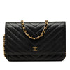 Chanel CC Chevron Calfskin Wallet On Chain Secondhand