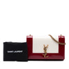 Secondhand Saint Laurent Small Bicolor Lambskin and Patent Monogram Kate Chain Shoulder Bag