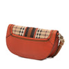 Burberry Haymarket Check Coated Canvas and Grained Leather Clutch Secondhand